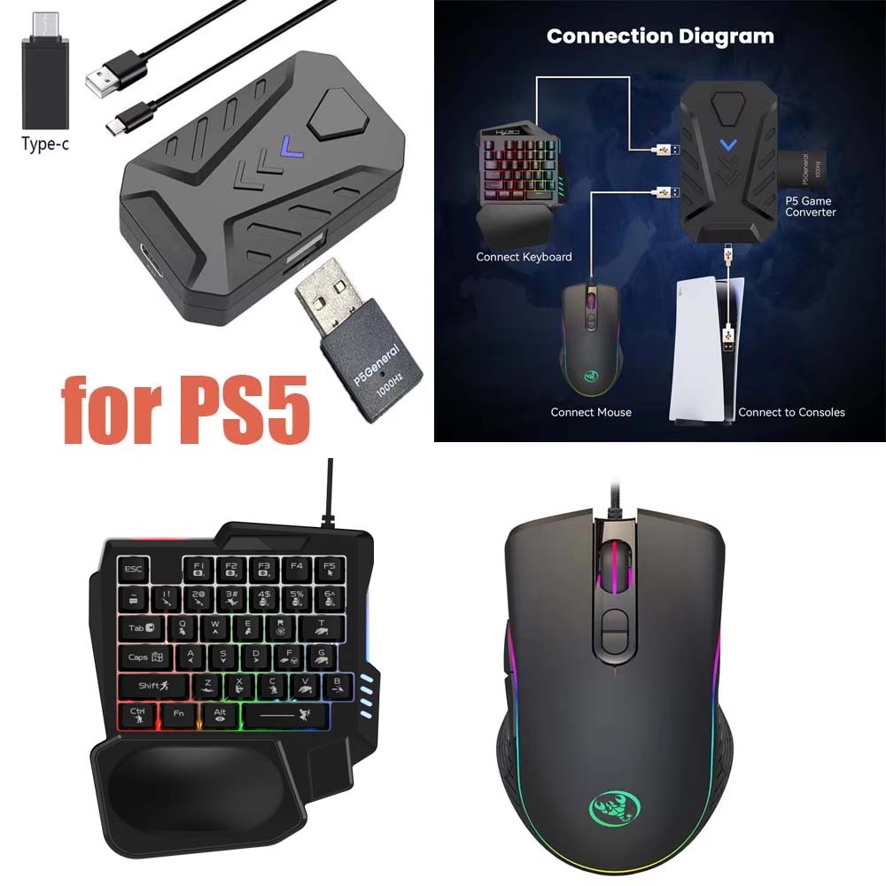 Gaming Console Buttons - for PS5 Gaming Keyboard Mouse Combo